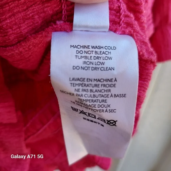 Pilcro Anthropologie Ruffle Puff Sleeve Pink Rose Sz M - Picture 8 of 16